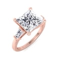 thumbnail image 1 of Irving - Moissanite Princess Cut Lab Diamond Engagement Ring With Tapered Baguette Sidestones, 1 of 4