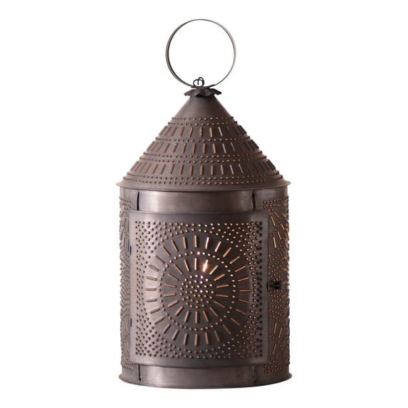 Irvins Country Tinware 17-inch Fireside Lantern in Kettle Black