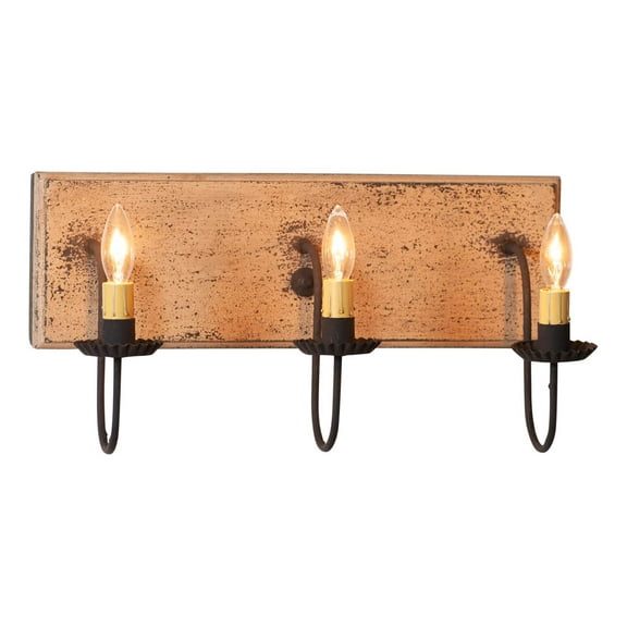 Irvins Country Tinware 3-Light Vanity Light in Hartford Buttermilk