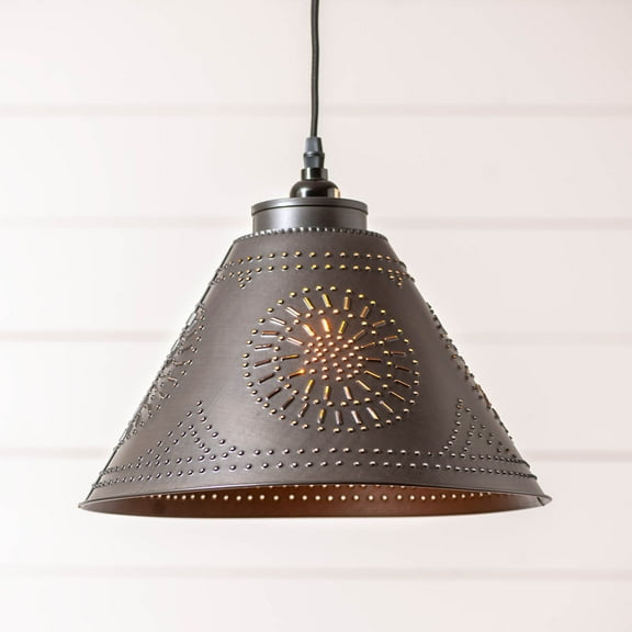 Irvins Country Tinware Barrington Swag Kitchen Pendant In Kettle Black