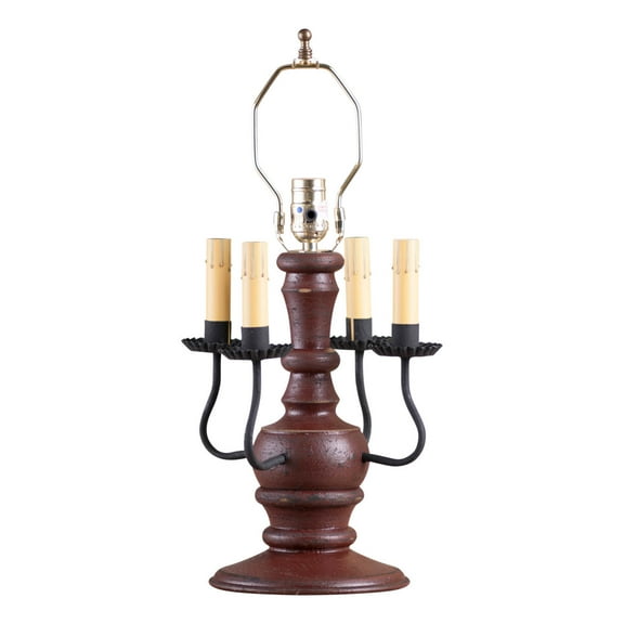 Irvins Country Tinware Cedar Creek Lamp Base in Plantation Red