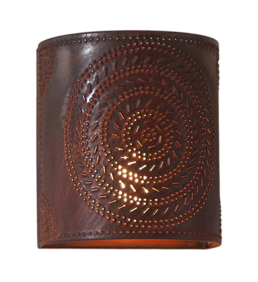 Rustic Tin Industrial Wall Sconce with Metal Shade
