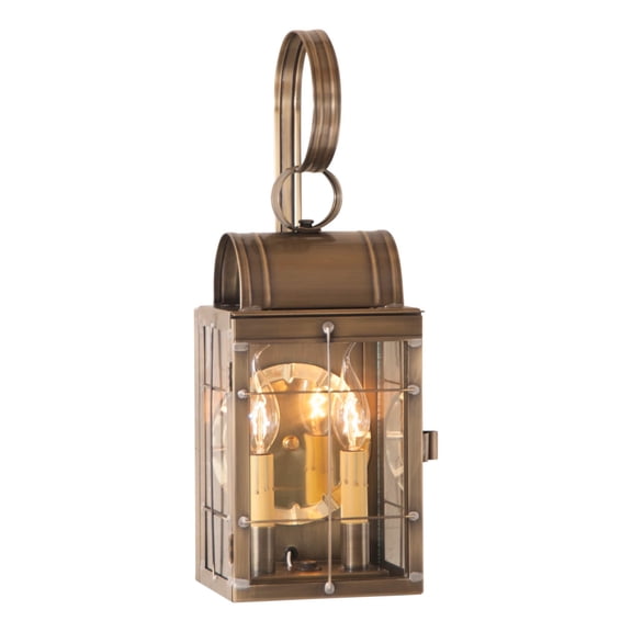 Irvin's Country Tinware Double Wall Lantern in Weathered Brass