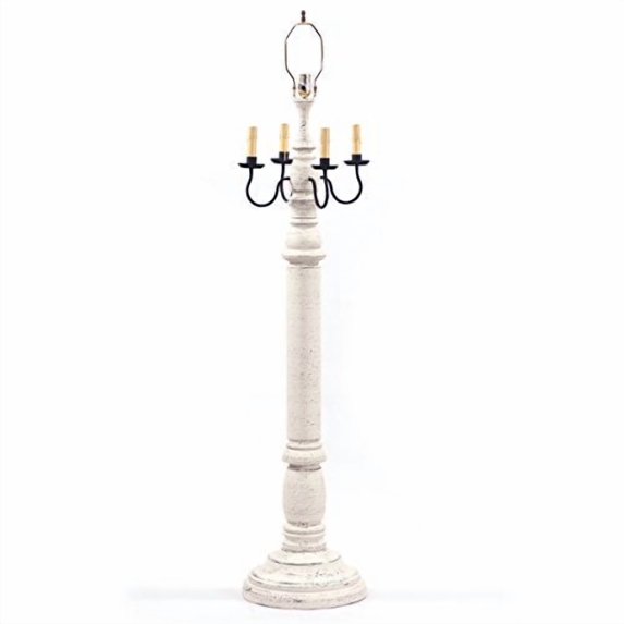 Irvins Country Tinware General James Floor Lamp Base in Americana White
