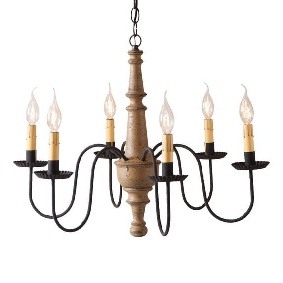 Irvins Country Tinware Harrison Dining Room Chandelier in Pearwood Color 27 inches