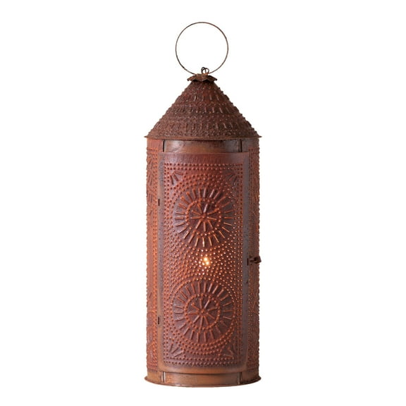 Irvins Country Tinware Irvin's Country Tinware 22-inch Chimney Lantern in Rustic Tin