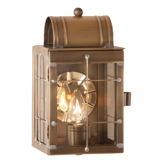 Irvins Country Tinware Irvin's Country Tinware Small Wall Lantern in Weathered Brass