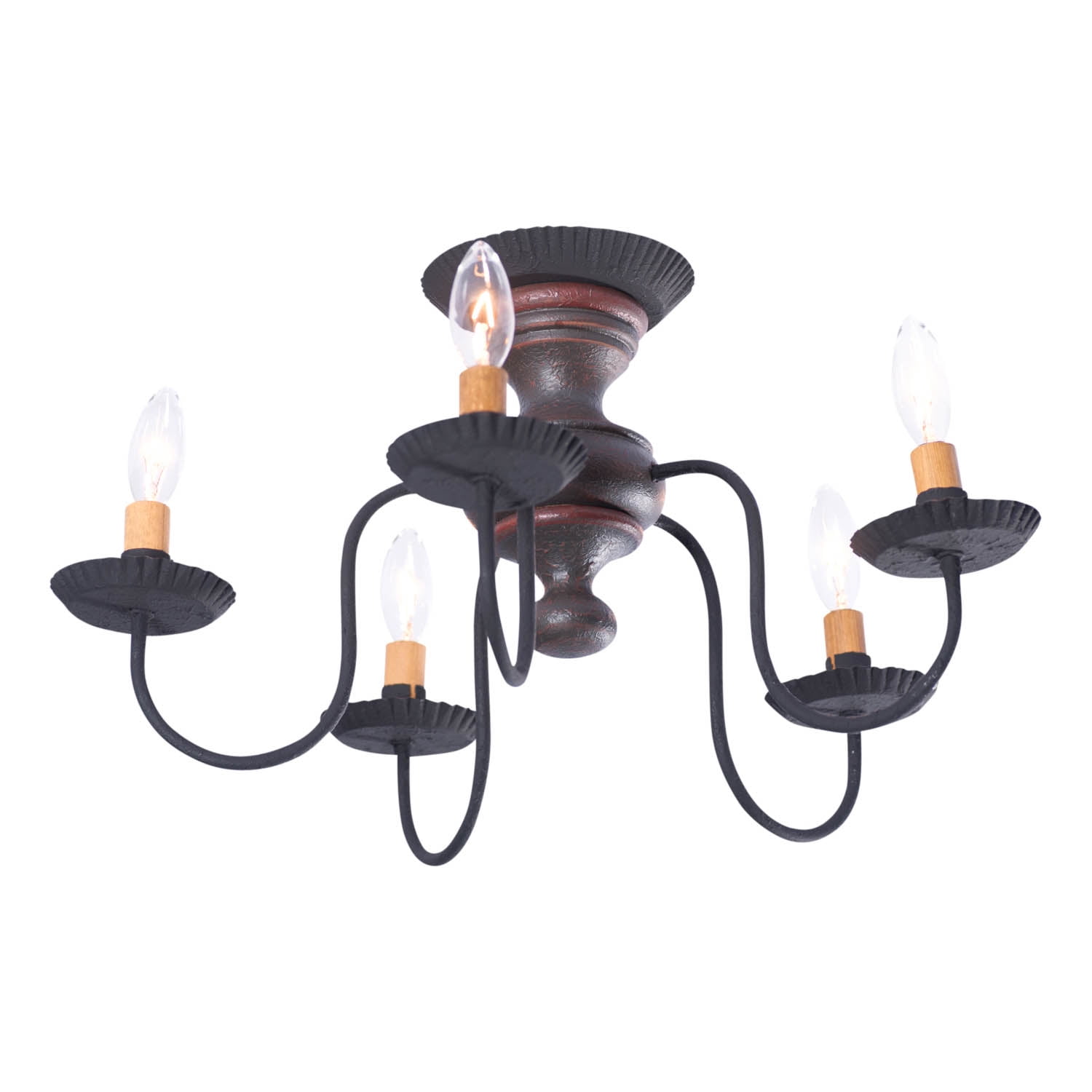 Irvins Country Tinware Irvin's Country Tinware Thorndale Ceiling Light Espresso & Salem Brick