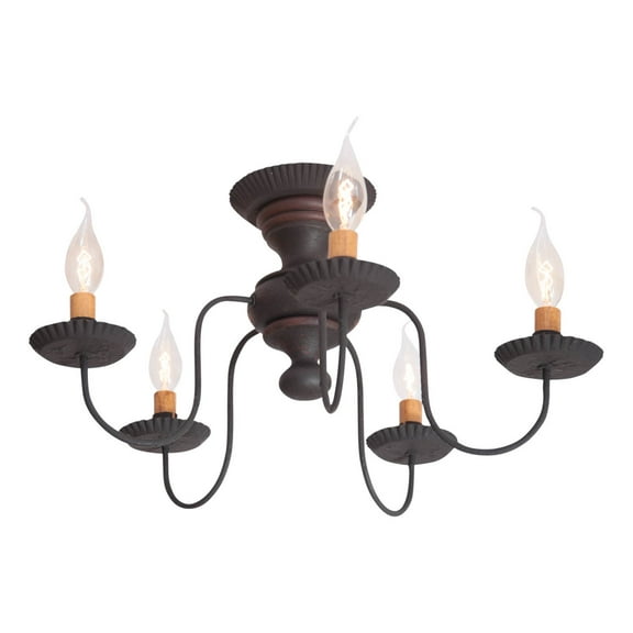 Irvins Country Tinware Irvin's Country Tinware Thorndale Ceiling Light in Hartford Black with Red