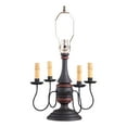thumbnail image 1 of Irvins Country Tinware Jamestown Lamp Base in Hartford Black with Red Stripe, 1 of 3