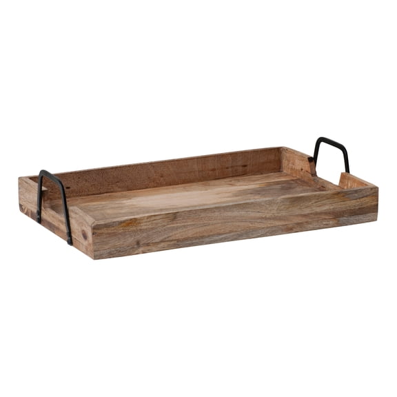 Irvins Country Tinware Rustic Wood Tray 15.75x6.75 Farmhouse Rectangular Table Centerpiece Decor