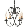 thumbnail image 1 of Irvins Country Tinware Small Georgetown Chandelier in Textured Black, 1 of 3