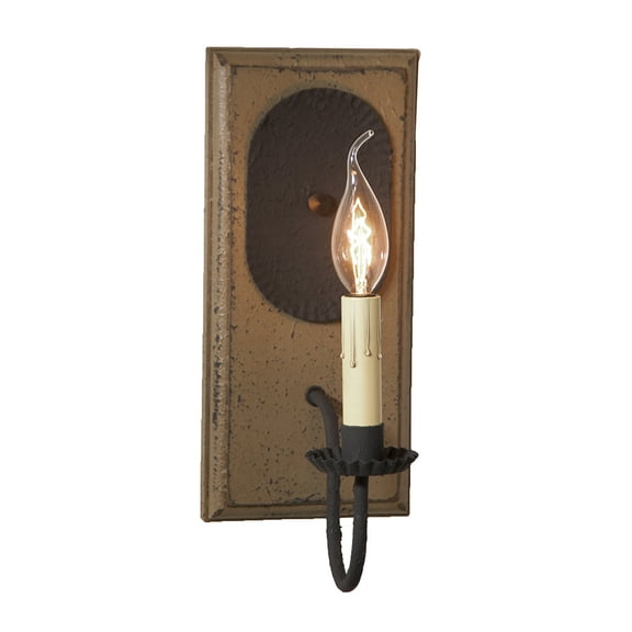 Irvins Country Tinware Wilcrest Wall Sconce Textured Pearwood Finish 12 inches
