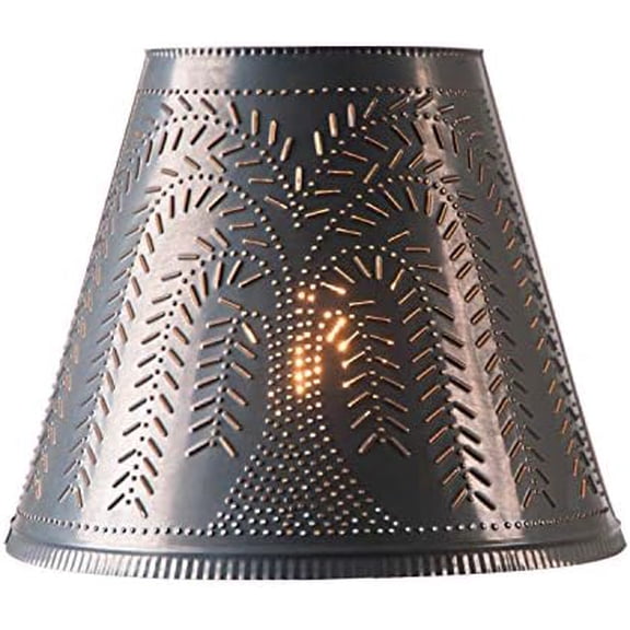 Irvins Tinware 14-Inch Fireside Lamp Shade with Punched Tin Willow Design in Kettle Black$$Tools & Hardware Other