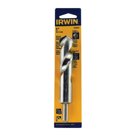 Irwin 1 in. Dia. x 6 in. L Tungsten Carbide Tipped Rotary Drill Bit Straight Shank 1 pc.