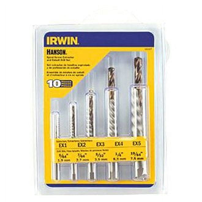 Irwin 11117 Hanson 15 10Piece Spiral Flute Screw Extractor and