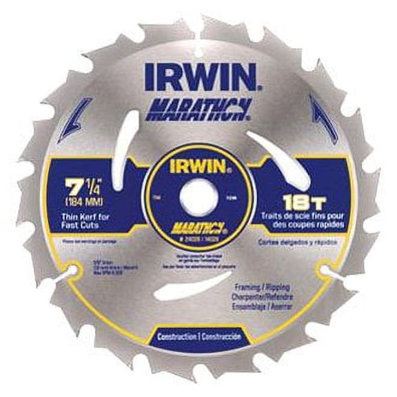 Irwin 14130 - Marathon 7-1/4" Portable Corded Circular Saw Blade