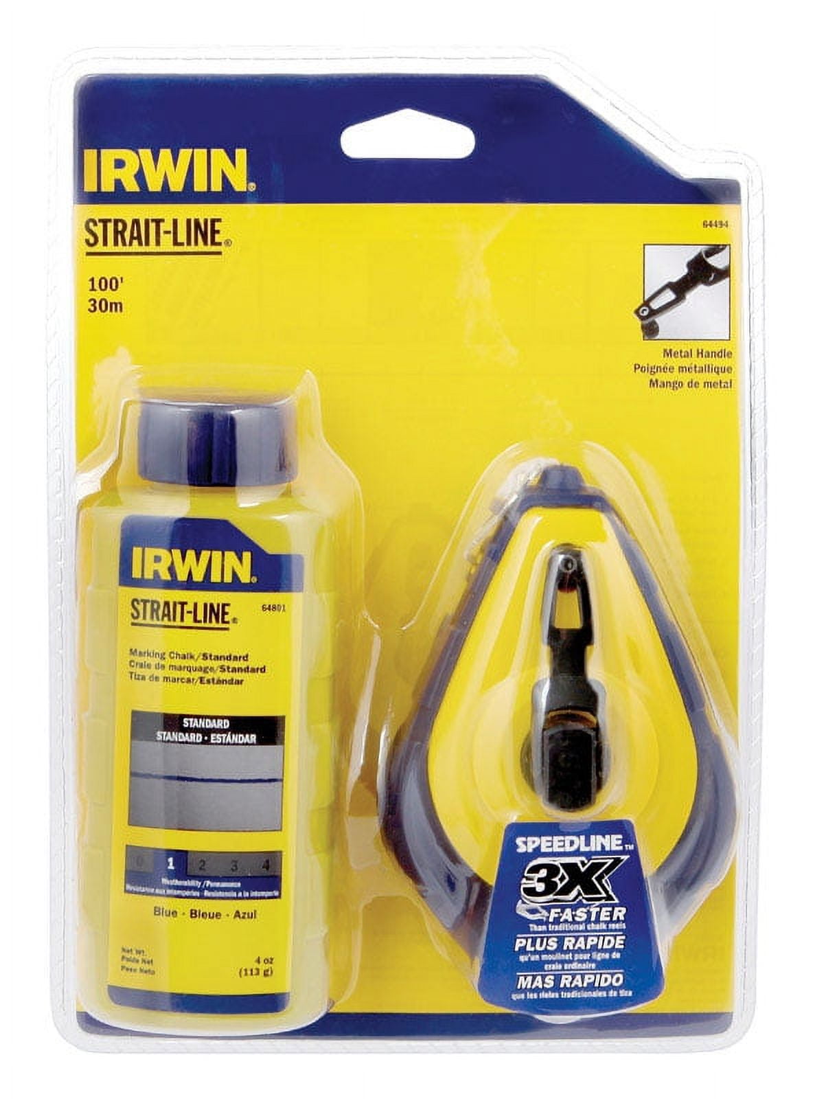 Irwin Strait-Line 66300 Carpenter Pencil, Blue, 7 in L, Flat Tip
