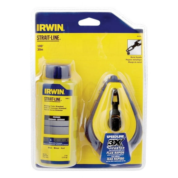 Irwin 1932883 100' ABS STRAIT-LINE Speedline? Reel & Blue Chalk Combo