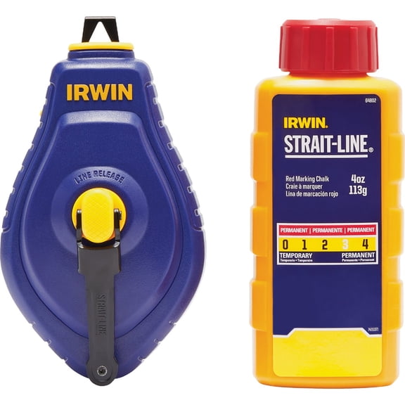 Irwin 1932885 100' ABS STRAIT-LINE Speedline? Reel & Red Chalk Combo