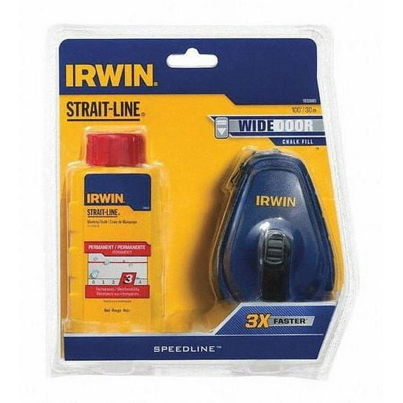 Irwin 1932885 100' ABS STRAIT-LINE® Speedline? Reel & Red Chalk Combo
