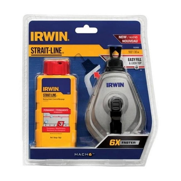 Irwin 1932890 100 ft. Mach6 Chalk & Reel Set