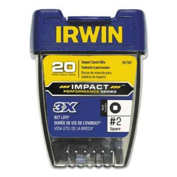 Irwin 20-pc Impact PRO-PAK, #2 Square Recess X 1 in OAL, 10 BX (585-1837387)