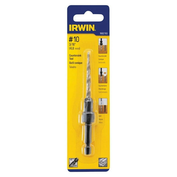 Irwin 3/16 in. Dia. High Speed Steel Countersink 1/4 in. Quick-Change Hex Shank 1 pc.