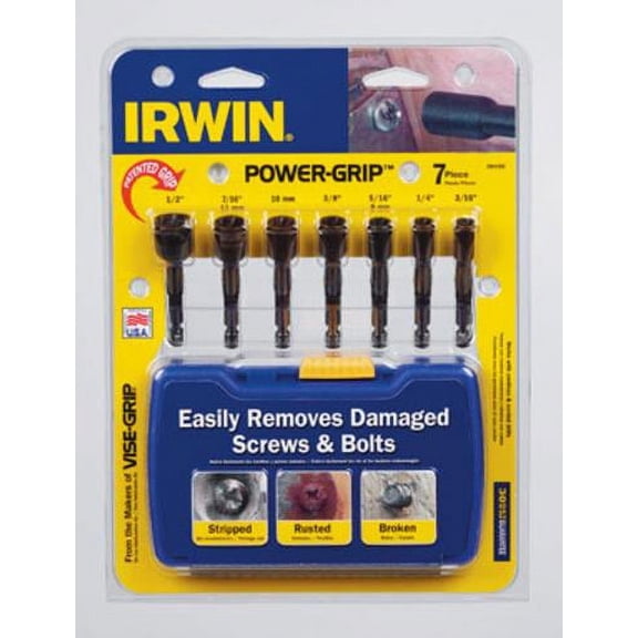 Irwin 394100 Power-Grip Screw & Bolt Remover, 7 Piece, Each