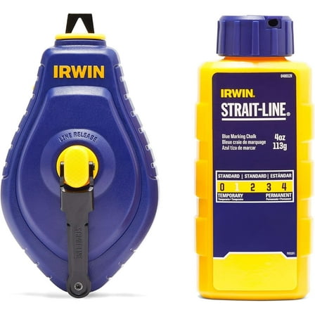 Irwin 2196491 4 oz Strait-Line Fast Retrieve Chalk & Reel Set, Blue - 100 ft.