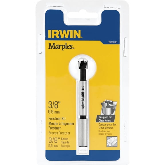 Irwin Forstner Bit 42906 - Round Shank, High Precision - 3/8 In. x 4 In.