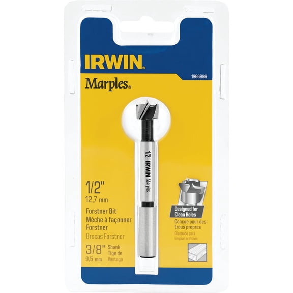 Irwin 42908 Forstner Bit, 1/2 in Dia x 3-1/2 in OAL