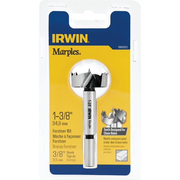 Irwin Forstner Drill Bit - 3/8 In. Shank, Steel - 1-3/8 In.