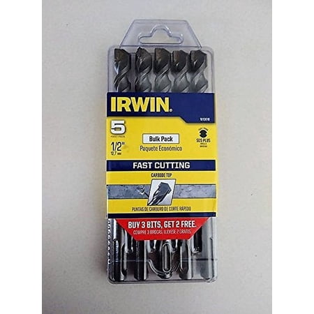 Irwin 5 Piece, 1/2" Carbide Tip Rotary and Hammer Drill Bit