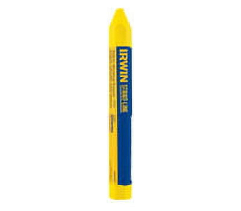 Irwin 66406 Strait Line 41/2 Inch Wax Based Lumber Crayon Yellow 12
