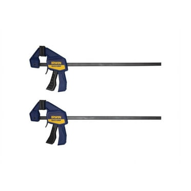 Irwin 1964745 QUICK-GRIP Bar Clamp, 150 lb, 12 in Max Opening Size, 2-7/16 in D Throat, Steel Body Pair
