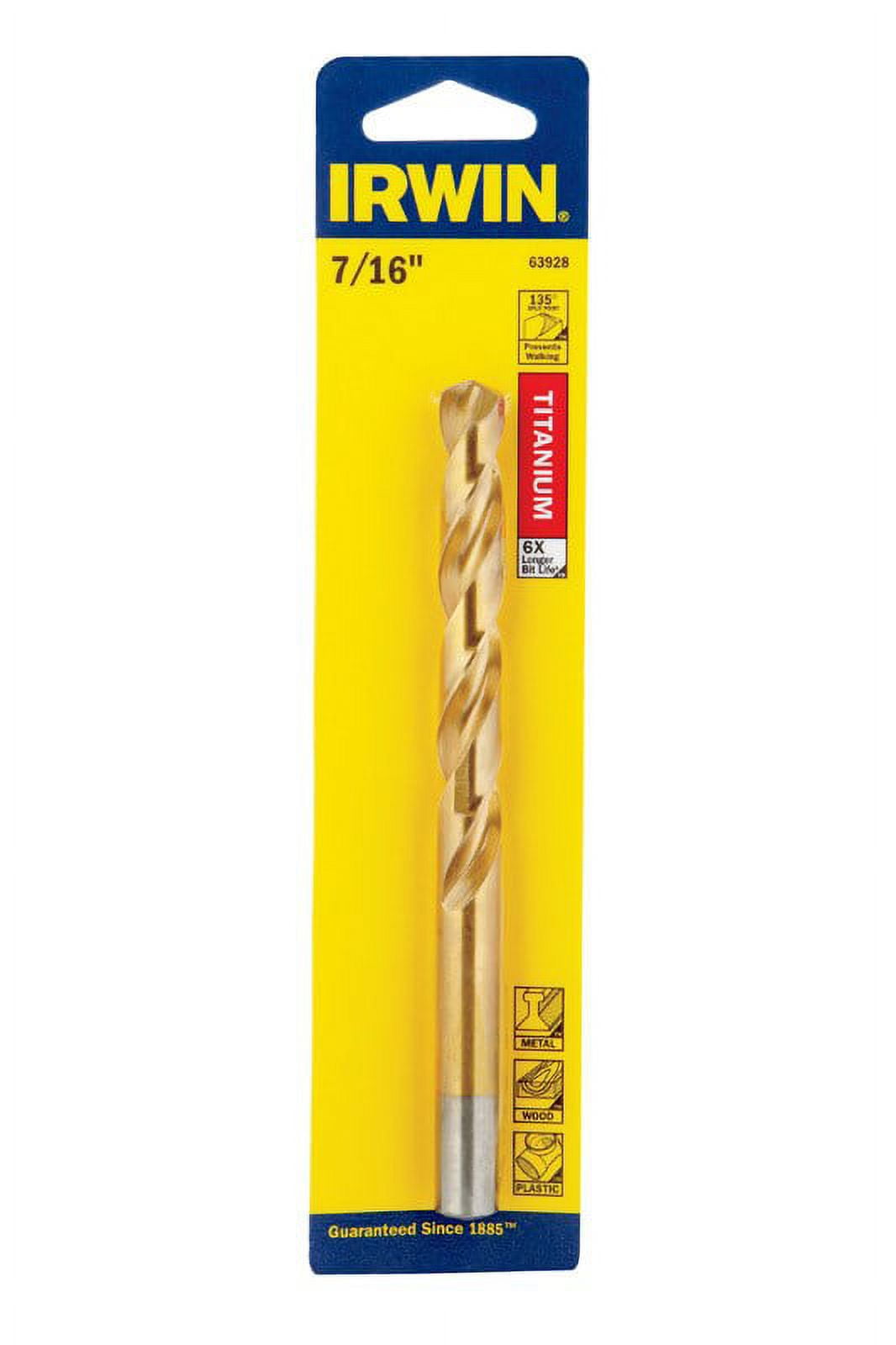 Irwin Titanium Nitride Drill Bits - 3/32 Inch Size, 5 Pack, High Speed Steel With TiN Coating