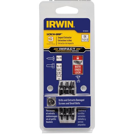 Irwin/Hanson 1876224 Impact Screw Extractor, 3 Piece Set