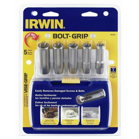 Irwin/Hanson 3094001 5pc Bolt-Grip Deep Well Bolt Extractor Set
