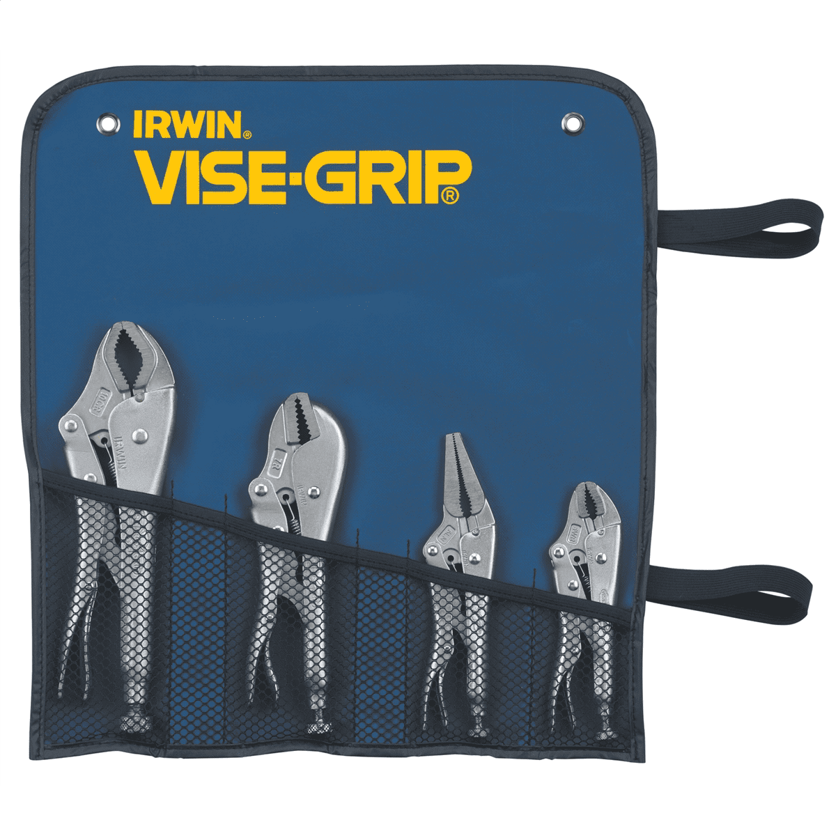 Irwin/Hanson 428GS Original Locking Plier 4-Piewce Set w/ Mesh Pouch