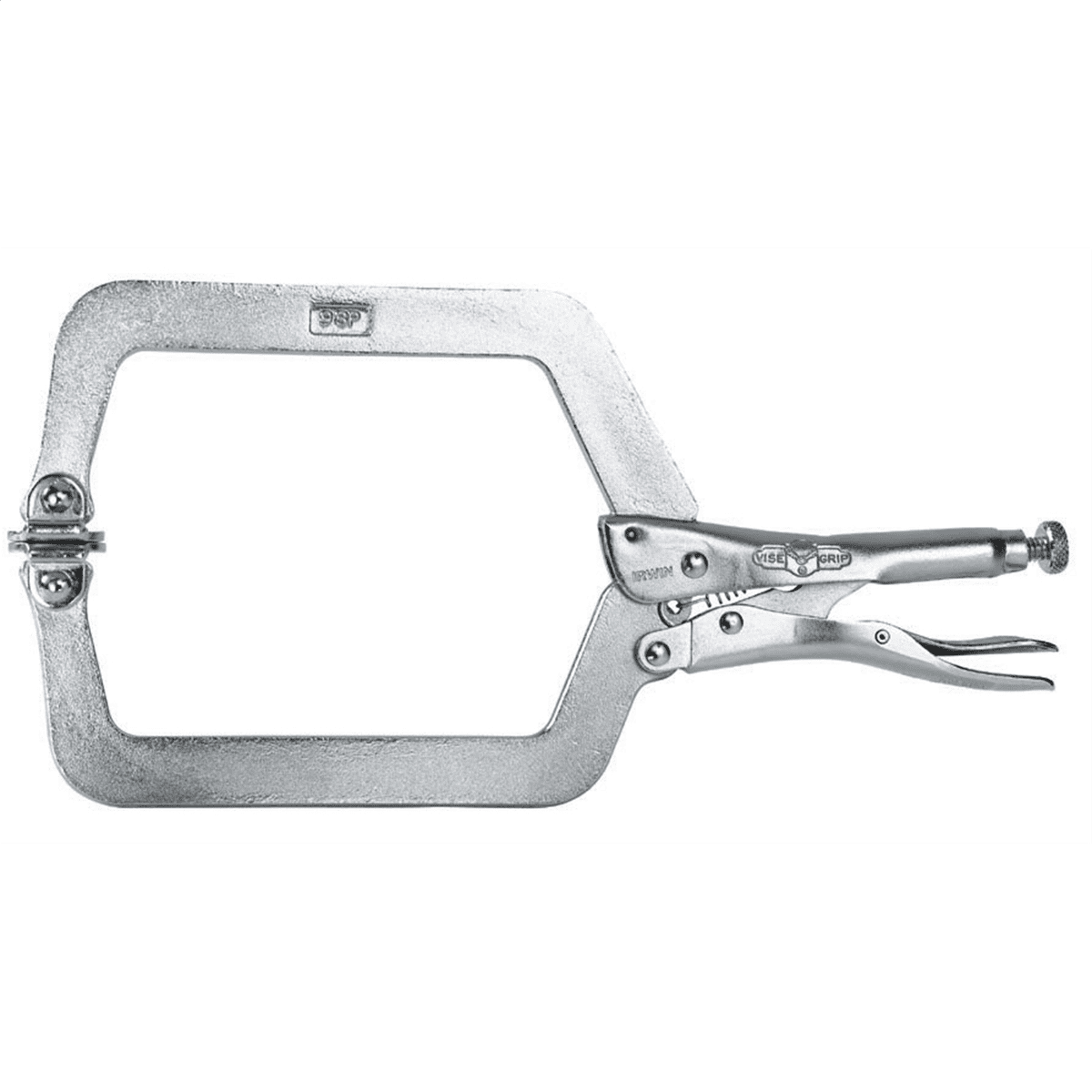 Locking C-Clamps with Swivel Pads, Jaw Opens to 4-1/2 in, 9 in Long