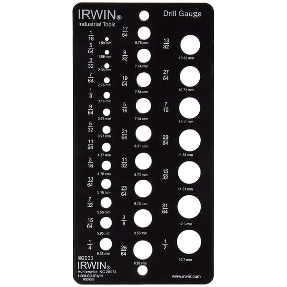 Irwin Heavy Fractional Drill Gauge steel Drill Bits, Black
