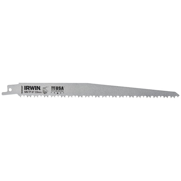 Irwin IWAR596P Reciprocating Saw Blade, 0.74 in W, 9 in L, 5/6 TPI, HSS Cutting Edge