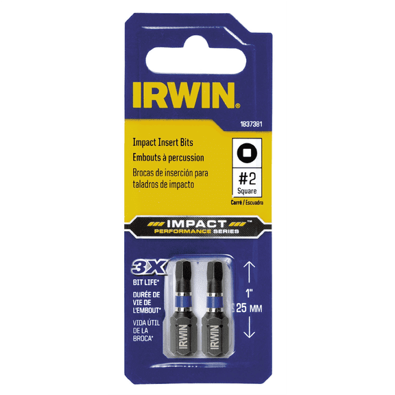 Irwin Industrial Insert Impact Bit No. 2SQ x 1OAL