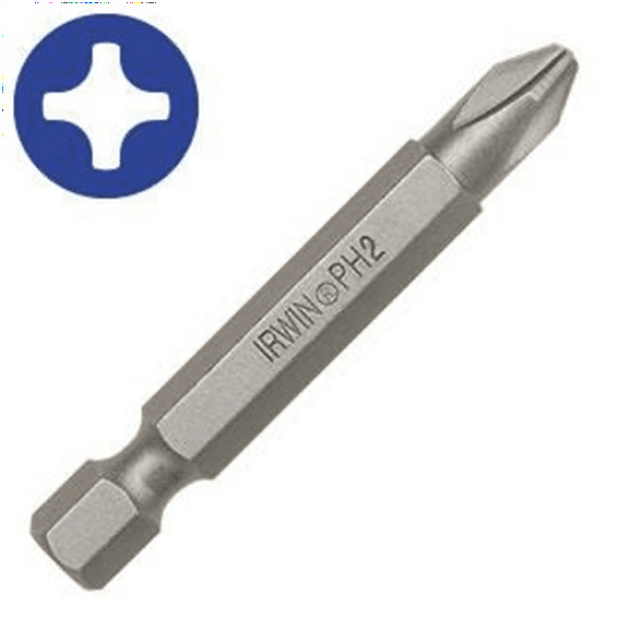 Irwin Industrial Power Bit, No. 2 Phillips, 1/4 in. Hex Shank with