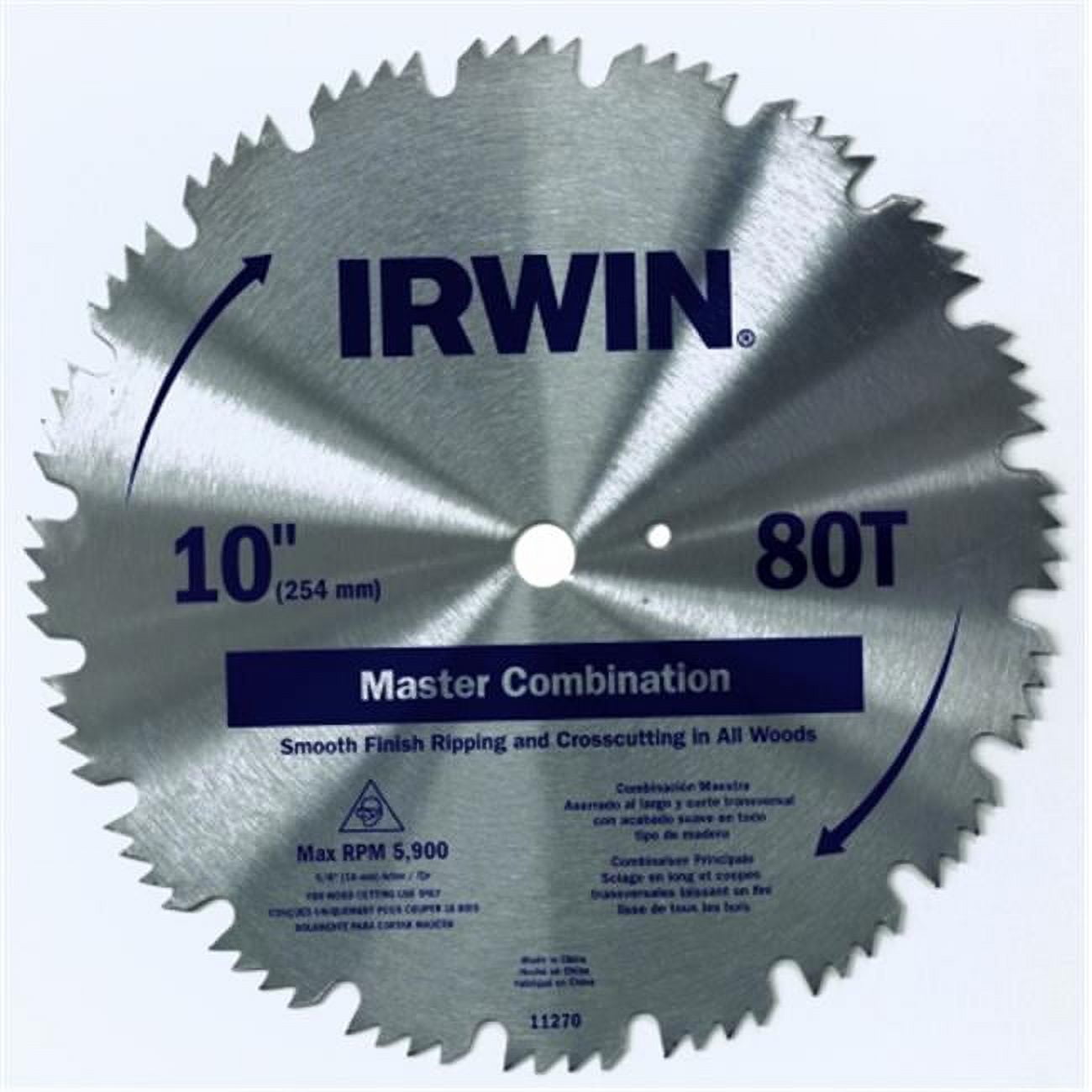 Irwin Industrial Tool 10in. 80T Steel Circular Saw Blades Wood Cutting