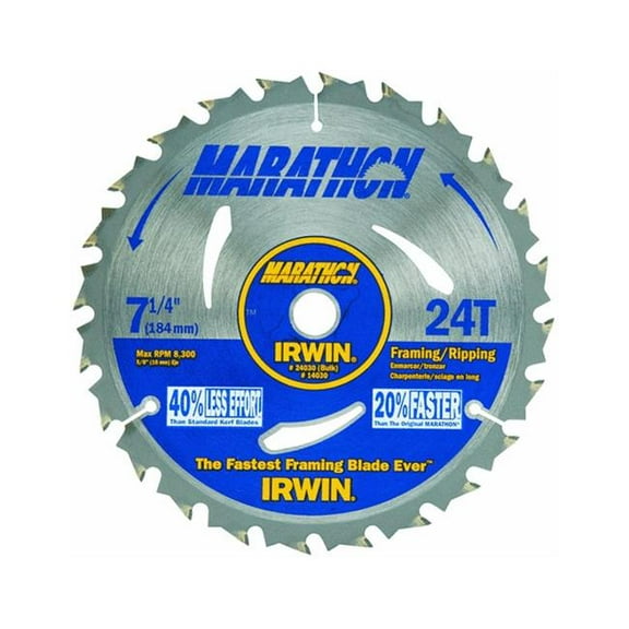 Irwin Industrial Tools PE24030 7.25 in. x 24 Tooth Framing & Ripping Saw Blade