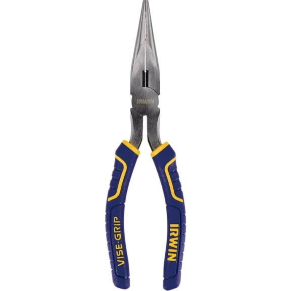 IRWIN VISE-GRIP Long Nose Pliers with Wire Cutter, 8", 2078218 — Heavy-Duty Construction, Professional Use