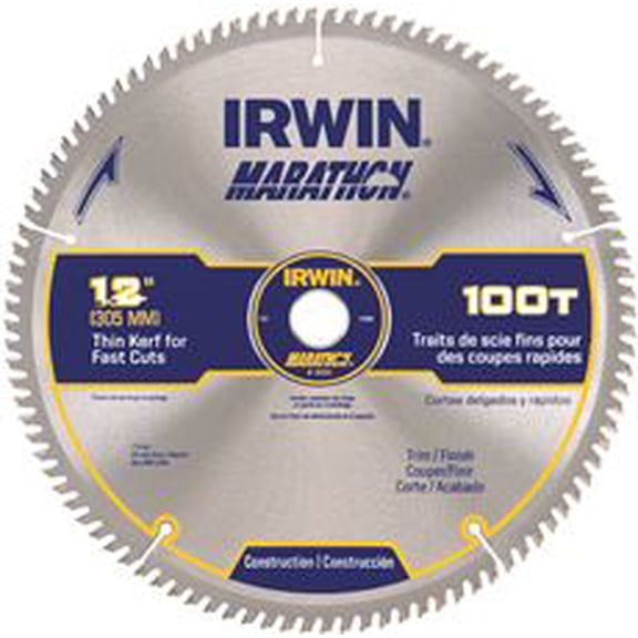 Irwin Marathon Miter/Table Saw Blades 12 In. X 100T, 1 In. Arbor