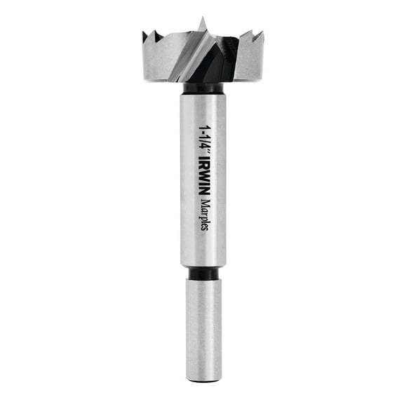 Irwin Marples 1 1/4 in. Dia. x 6 in. L Carbon Steel Forstner Drill Bit 3/8 in. Round Shank 1 pc.